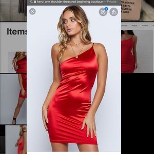 Beginning boutique red satin Dress